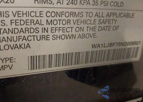 2022 Audi Q7 Premium Plus 45 Tfsi Quattro Tiptronic from USA, damaged, VIN WA1LJBF70ND006501